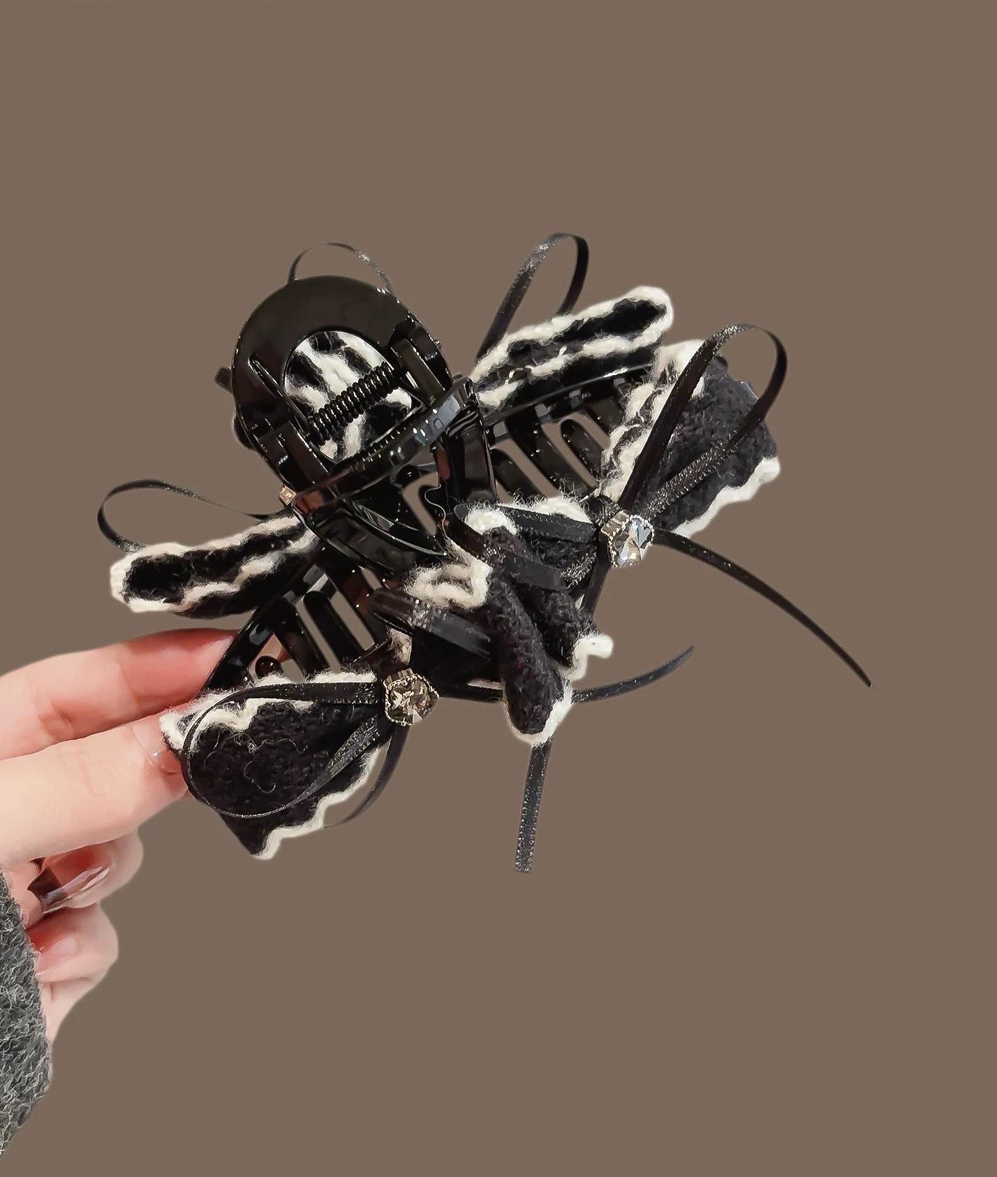 Korean Rhinestone Bow Hair Claw Clip – 2025 Fashion Updo Accessory