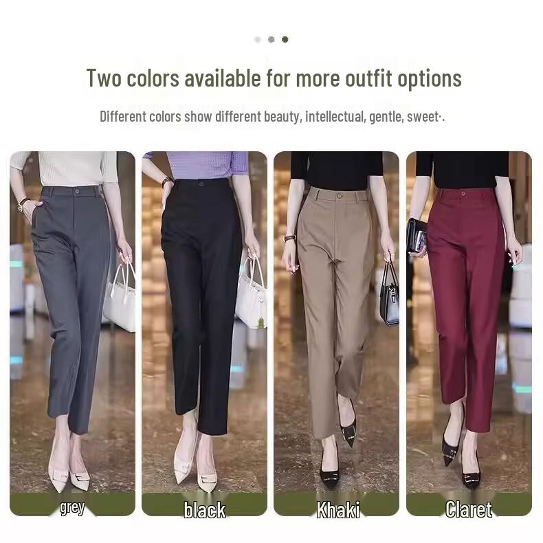 Woodpecker 2025 High Waist Spring/Autumn Straight-Leg Cigarette Pants for Women