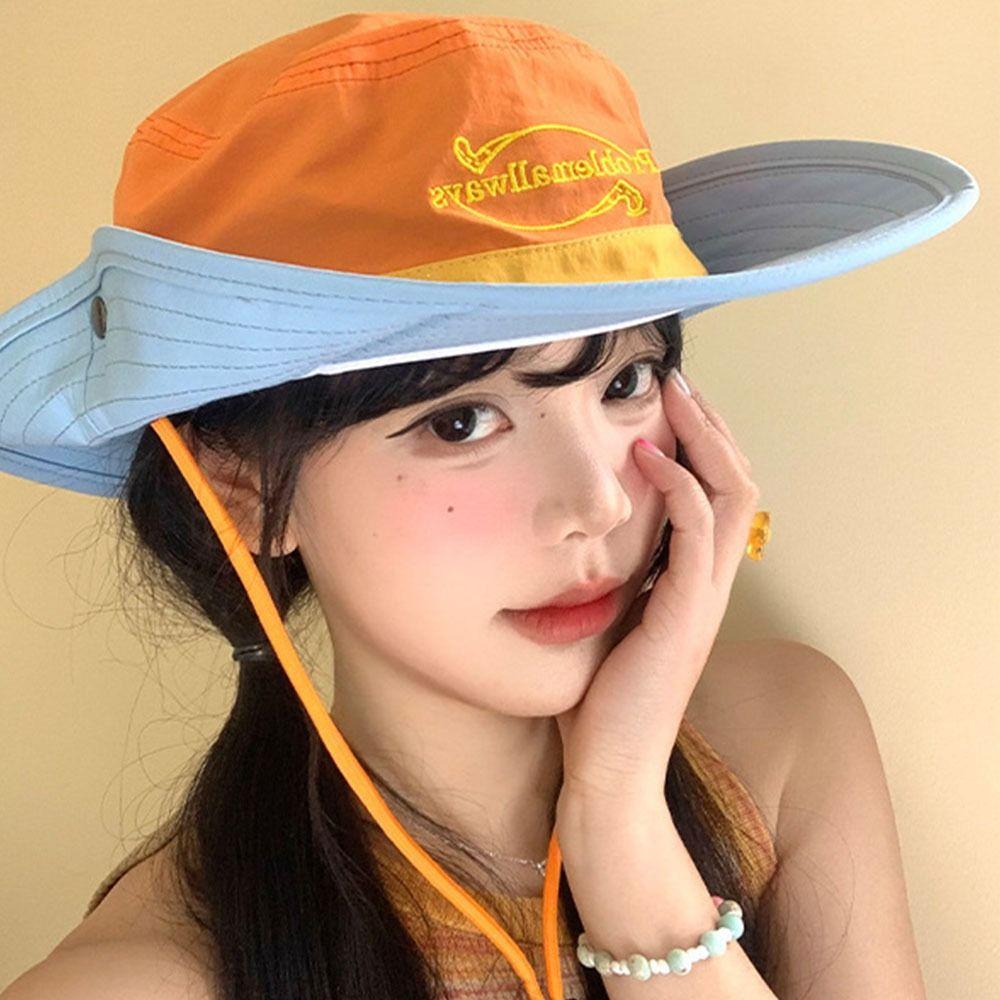 Color Matching Fisherman Cap Sun Protection Sun Hat Retro Hiking Caps Summer
