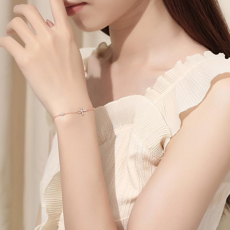 Tancise 925 Sterling Silber Zirkon Armband Schmuck Geometrische Perlenkette Gliederarmbänder Mode Feines Hochzeitsgeschenk für Freundin Frauen