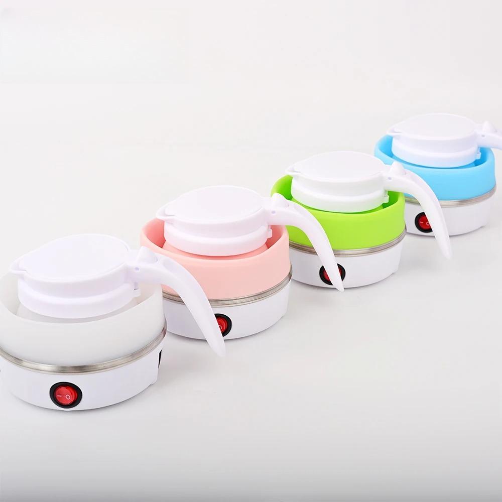 Mini foldable electric kettle 0.6L portable electric kettle household travel water heater silicone compression 110V-220V