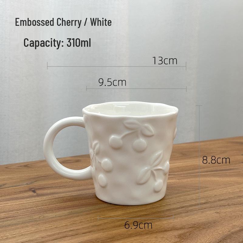 High-End Children s Ceramic Drinking Cup - Cherry & Strawberry Design 310ml