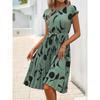 Elegant Personality Abstract Pattern Printed Pleated Dress