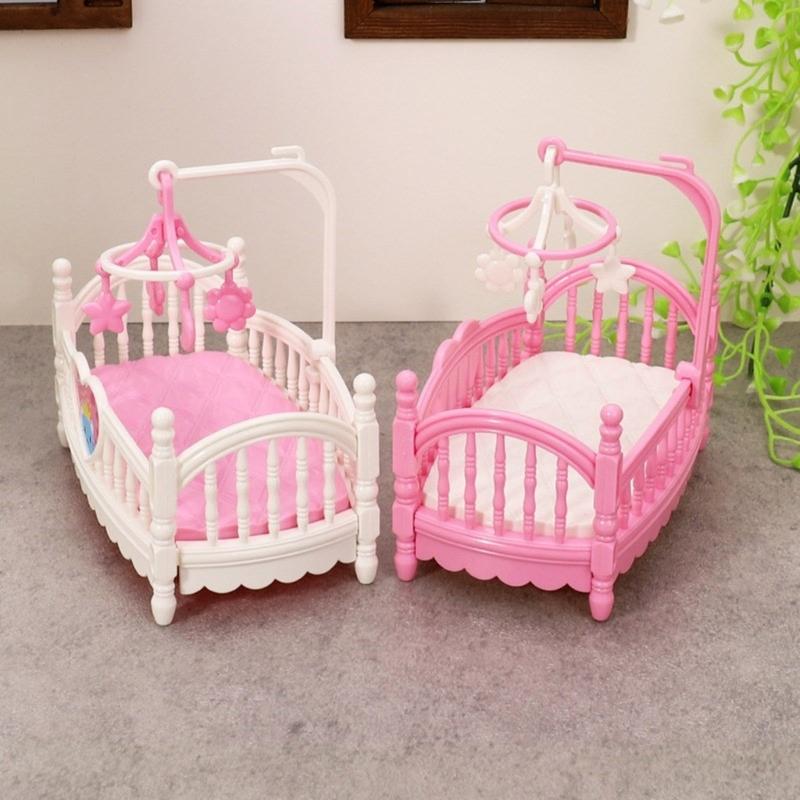 Dollhouses Crib Model Realistic Dollhouses Mini Crib Realistic Play Single Realistic 1:12 Model Mini Size Toy