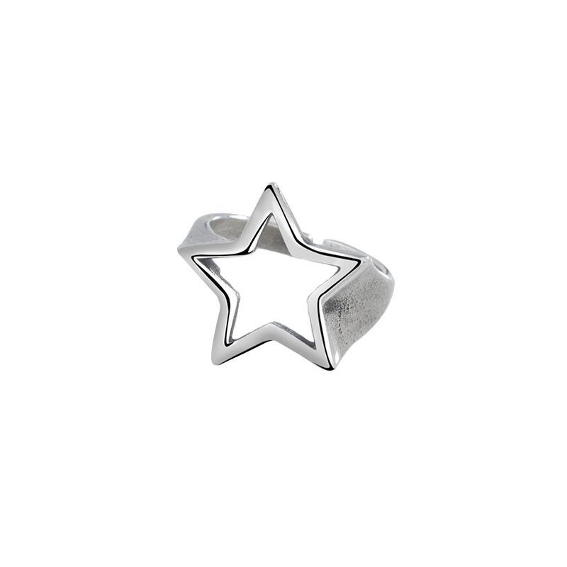 925 Sterling Silber Ringe für Damen Herren Paar Minimalistisch Handgefertigt Einfach Stern Ring Party Schmuck Geschenk Allergie Vorbeugend