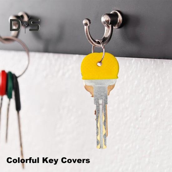 24/32/40 Pcs Colored Key Caps Flexible Round Rubber Key Covers Semi-circular Key Tags Identifiers for House Keys Non Odd-Shaped Keys