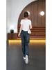 Panzhi Women's High-Waist Loose Fit Jeans - Spring Collection, Trendy Slimming Straight Leg, Casual Wide-Leg Design