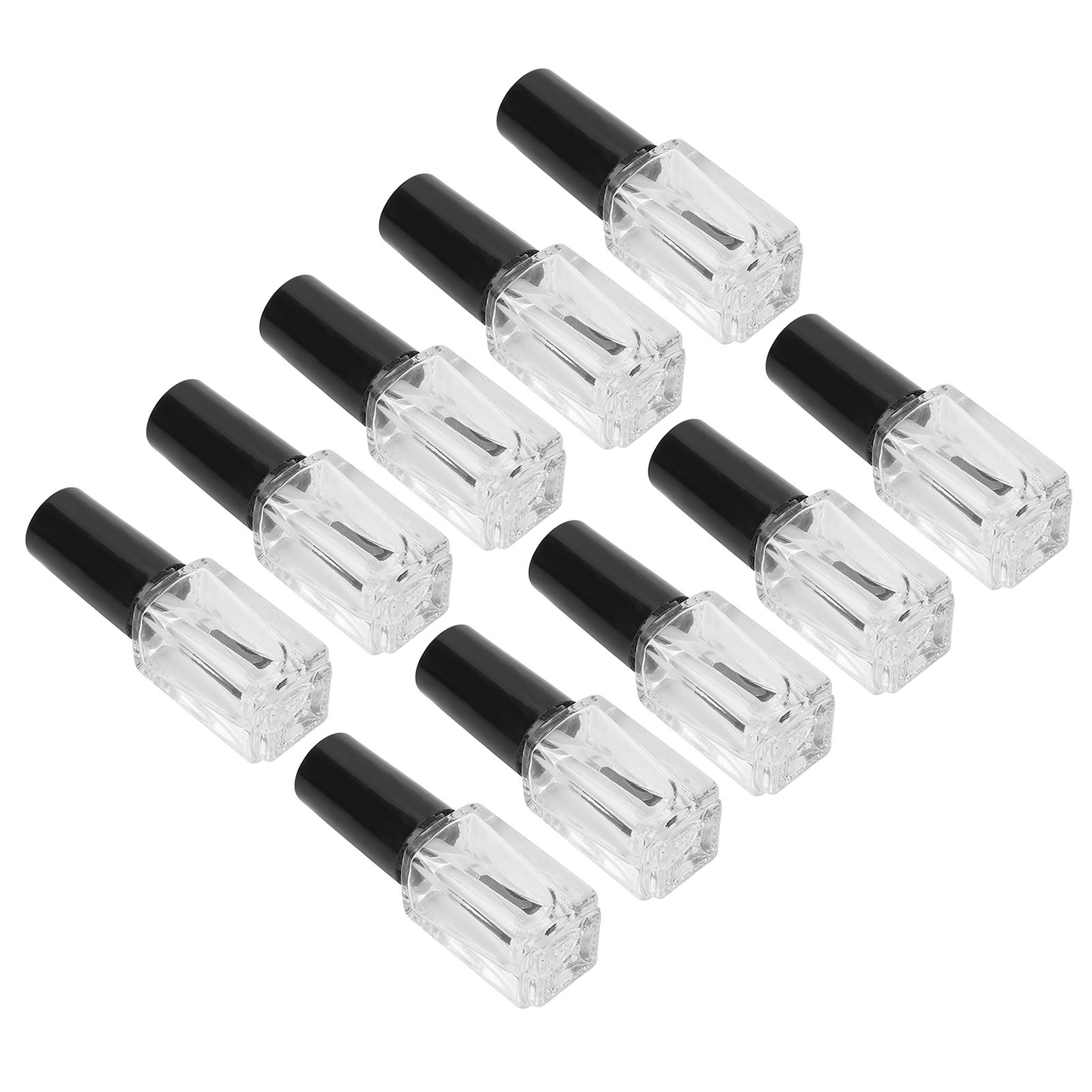 

10pcs 5ml Empty Nail Polish Glass Bottles Accessory with Brush Cap Funnel Mixing Balls