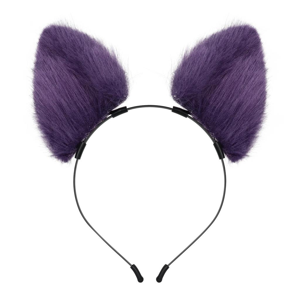 Bandeau Oreilles d'Animal Poilues Accessoire Peluche Cosplay pour Fête d'Halloween