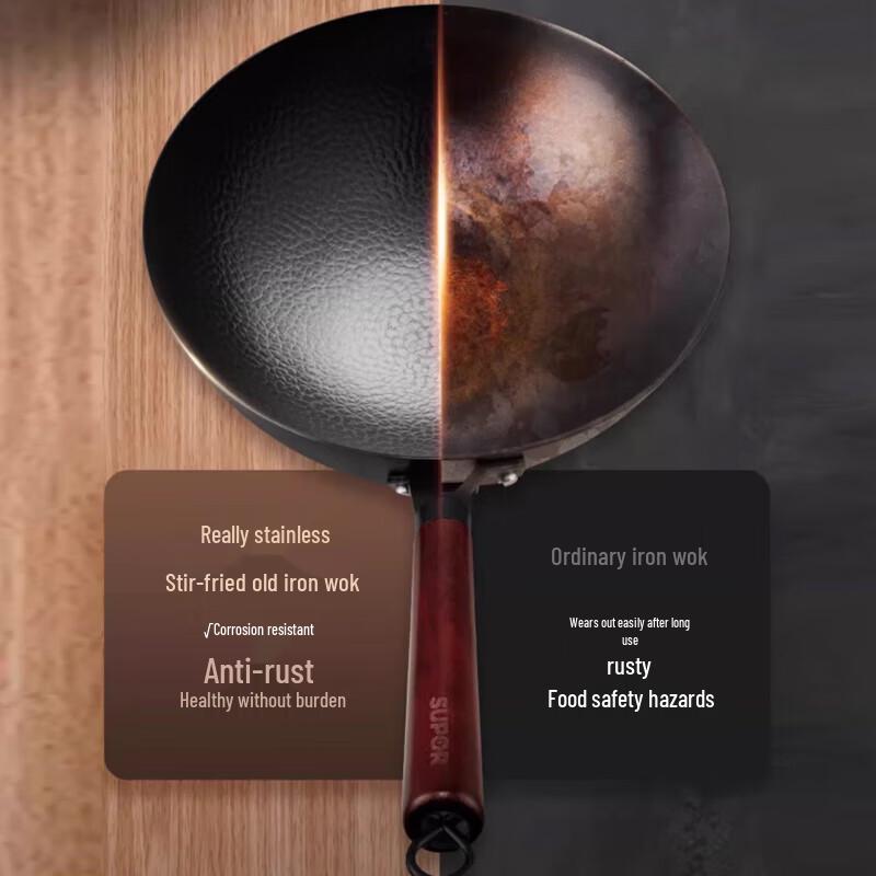 SUPOR Traditional Round Bottom Iron Wok