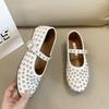 Fashion Autumn New Flat Shoes Women's Fashion Round Head Shallow Mouth Rhinestones Rivet Soft Soles Non-slip Low Top Shoes