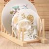 Wooden Dish Rack and Pot Lid Holder Dish Drainer Rack Kitchen Dishes Stand Plate Kitchen Organizer Dish Drying Rack Pot Lid Rack