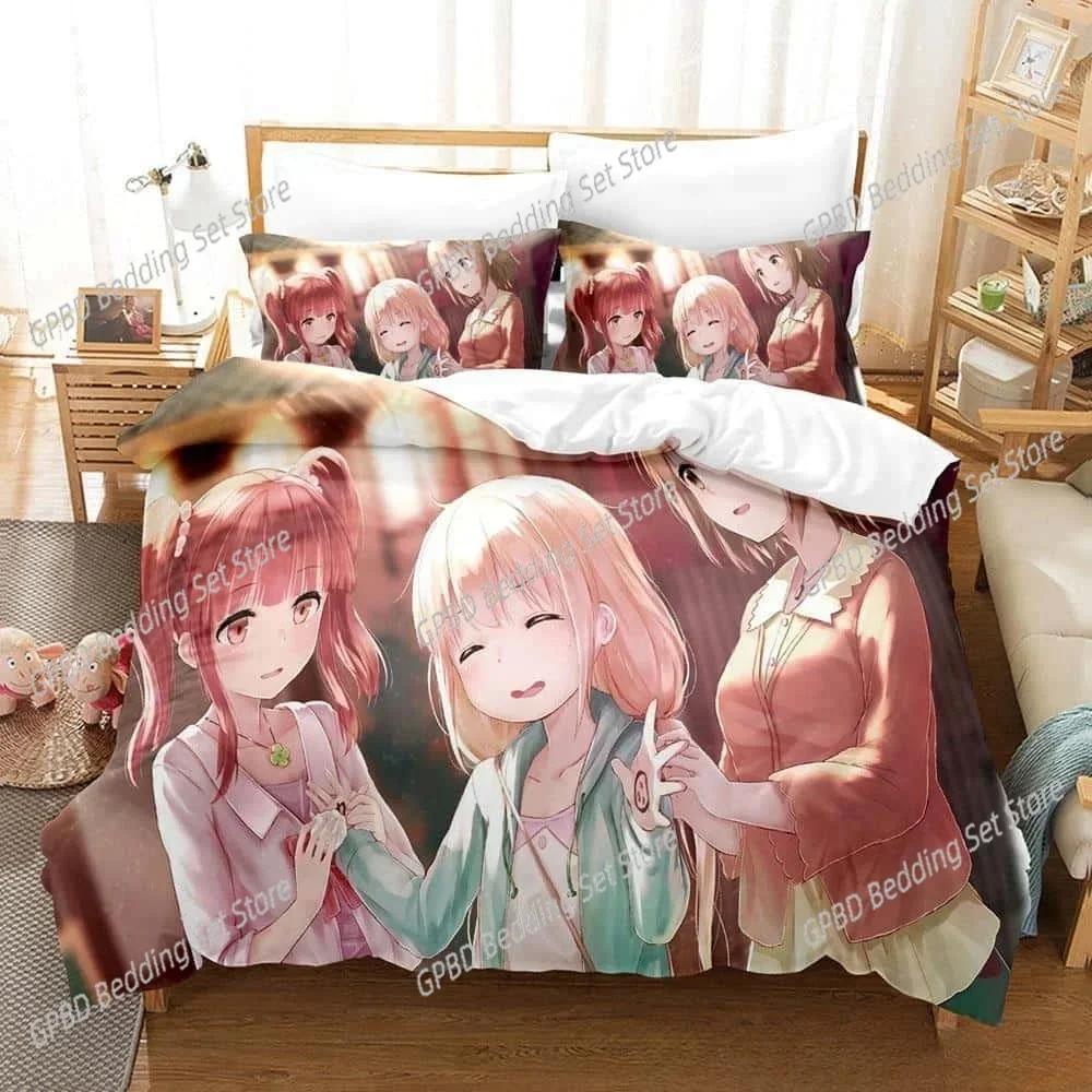 Comforter Anime Kawaii Girls Chieri Ogata Bedding Set 3D Printed Suitable For Bedroom Kids Home Textile