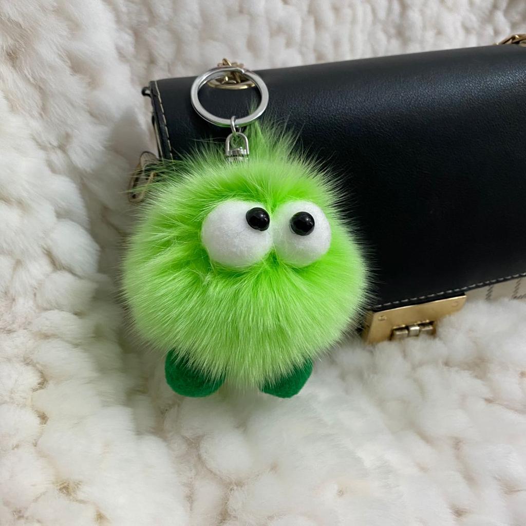 Natürlicher Fuchsfell-Schlüsselanhänger für Damen, luxuriöse Tasche, Auto-Schlüsselanhänger, süßes Geschenk, flauschige Plüschpuppen