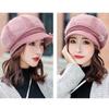 WTEMPO Solid Color Elastic Women's Casual Versatile Hats Retro Autumn Winter Warm Soft Cold-proof Windproof Caps