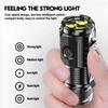 Mini 3 LED Flashlight Portable Rechargeable 18350 Battery, Magnet Powerful Portable EDC Torch for Camping Hiking Emergencies
