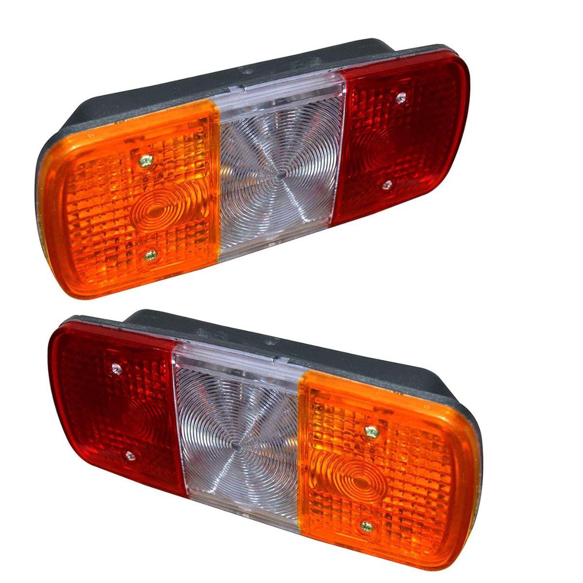 

Tail Light Assembly Set with 12V Bulbs | Suitable for Mahindra ALFA Three Wheeler & Commercial Vehicles | Set of 2 (LH+RH) червоний/бурштин