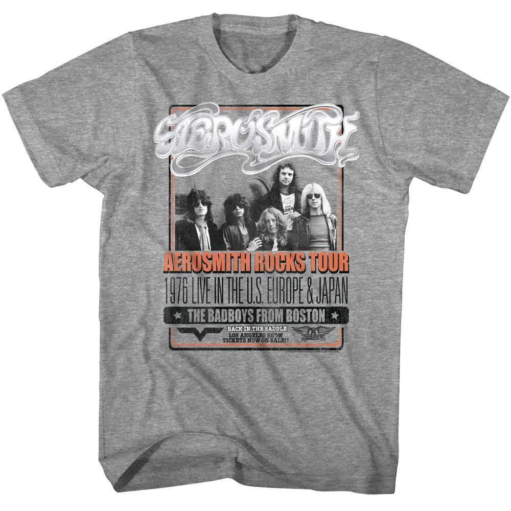 Aerosmith Rocks Tour 1976 Europe Japan Men T Shirt XXXXL