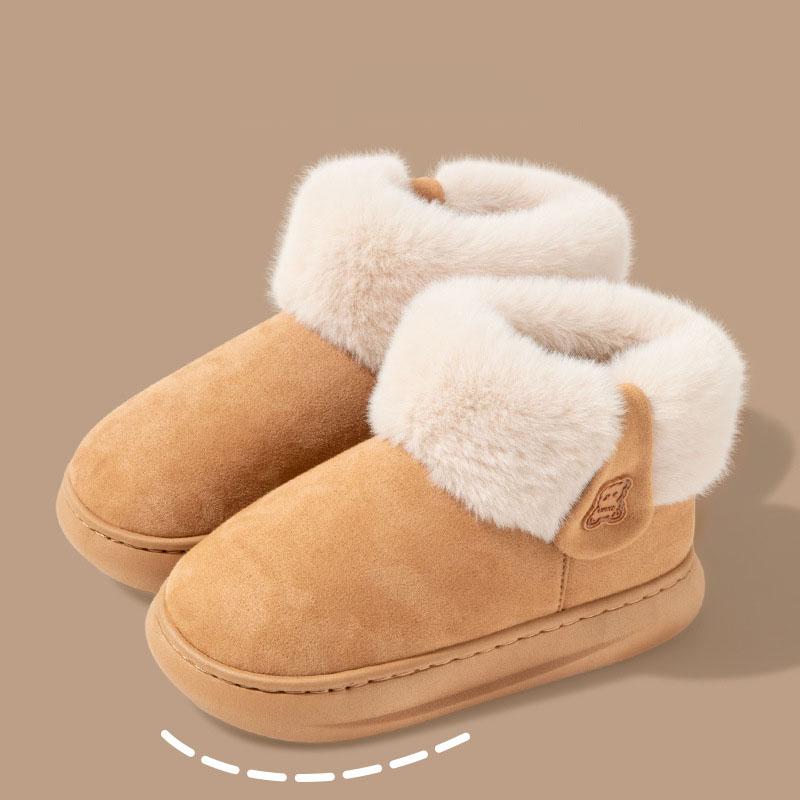 Lady Boots Winter Shoes For Women Flat Heel Plush Clogs Platform Round Toe Boots-Women Australia Lolita Ankle Fur Leather