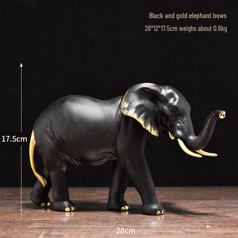 Modern Light Luxury Elephant Ornament - Resin Handicraft for Office, Living Room, or TV Cabinet Decoration