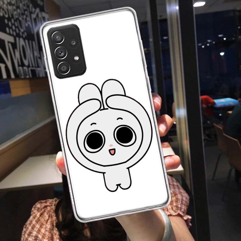 Cute Cartoon K-Kkamang Phone Case for Samsung A54 A57 A37 A17 A14 A15 A12 A24 A34 A55 A35 A25 A52S A07 A05S A04S A22 A32 A72 Gal