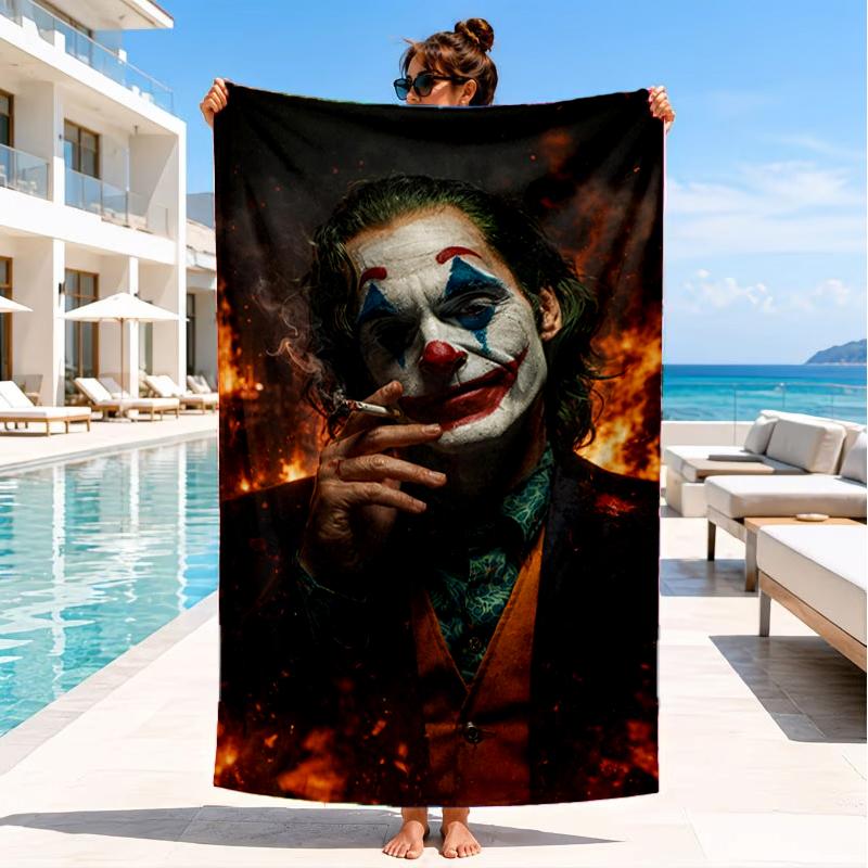 Jo-ker In Green Suit Beach Towel, Super Soft Microfiber, Perfect Gift for Her/Him, Birthday, for Pool, Beach, Travel, Decor Beach Party