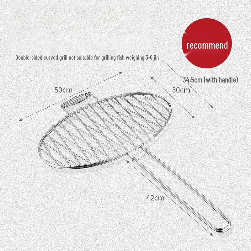 Yipan Stainless Steel Round BBQ Fish Grilling Basket