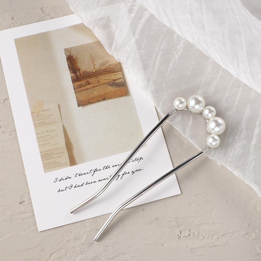 Classic New Ornaments Fashion Bridal U shaped Hair Accessories Hair Fork Hairpin Pearl Hair Sticks