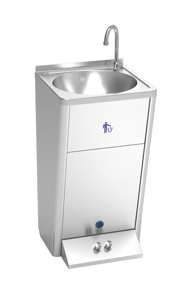 FRICOSMOS-Electric self-contained washbasin with double push-button cold and hot water450x450x1250 mm Ref.: 61466