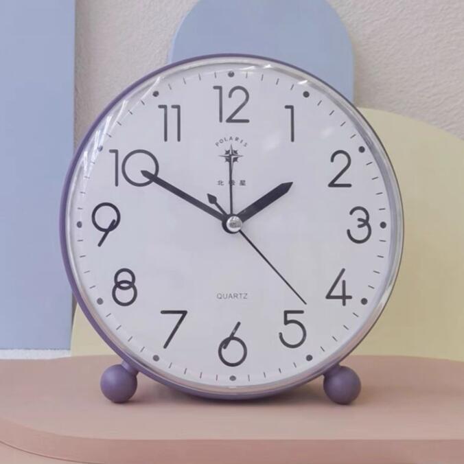 Polaris Silent Alarm Clock with Large Numbers, Modern Minimalist Design for Bedroom or Desk