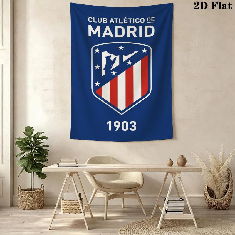 Atltico De Madrid Crest Wallpaper Bedding 1 Duvet Cover 2 Pillowcase Without Core Bedding Set Christmas Birthday Gift