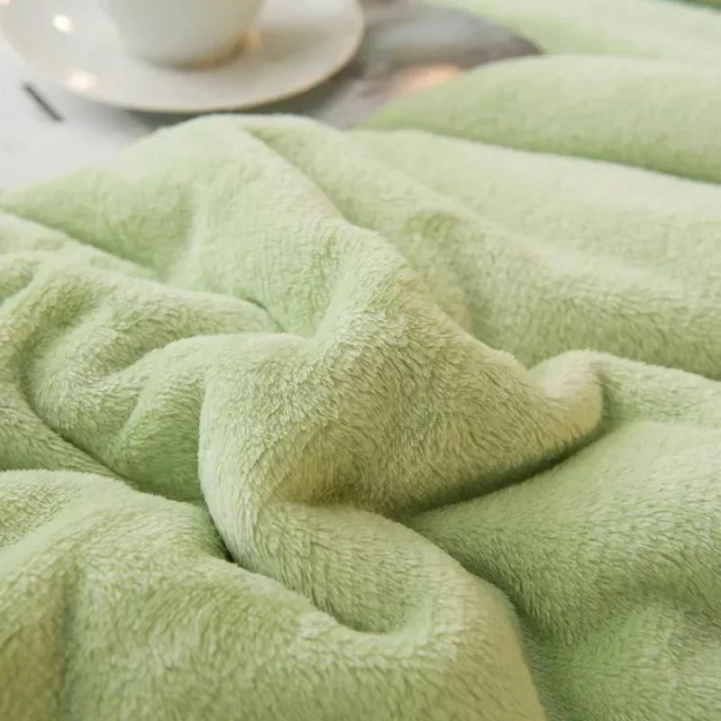 Thick Blanket Lamb Wool Warm Sleeping Double Side Microfiber Flannel Fleece Blankets for Bed Cozy Comfortable Super Soft Quilt