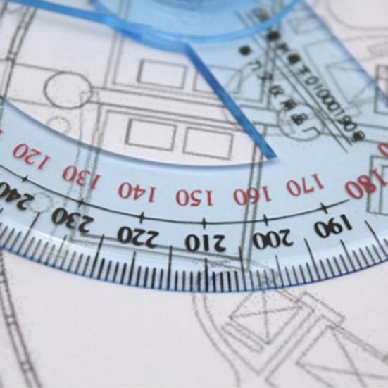 Protractor Ruler Rotatable Easy To Read Portable Clear Scale Wide Application Labor-saving Plastic Angle Protractor with 360 Degree Rotating Pointer