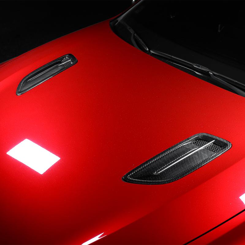 For Kia Stinger 2018- LHD/RHD Carbon Fiber Style Front Hood Air Vent Outlet Cover Trim Exterior Car Styling Accessories