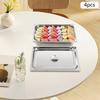 4 Pcs 9l Steam Table Pans With Lids Buffet Chafing Dishes Stainless Steel Food Container For Commercial Or Personal Uses
