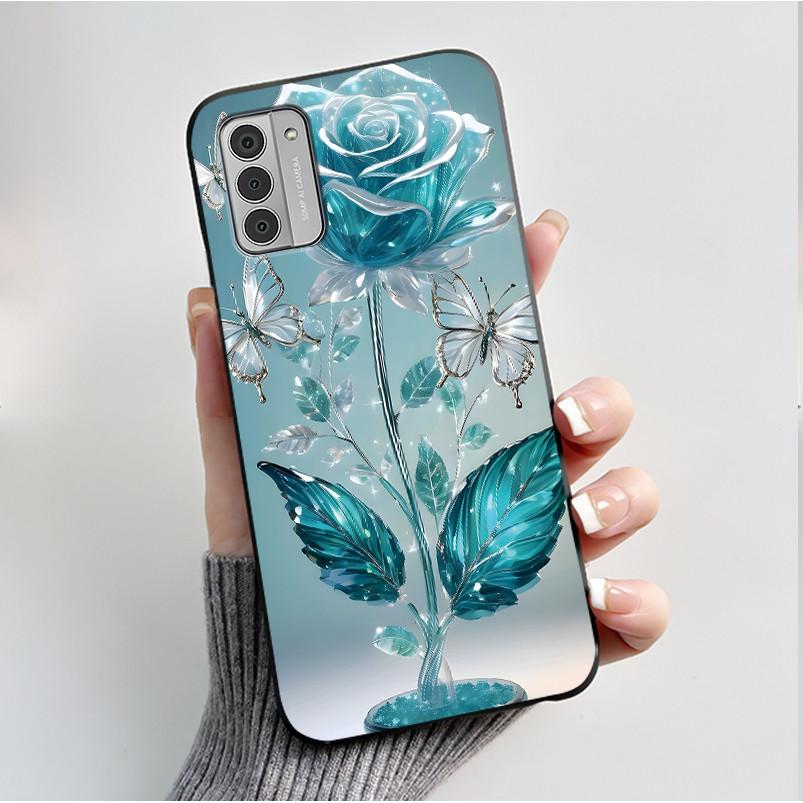 Custodia per Telefono Stampata Per Nokia G42/Nokia G310 5G/Nokia G60 5G/Nokia G100 Cover Guscio Morbido in Silicone Nero Custodie Carine con Fiori e Cartoni Animati