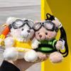 Mini Plush Bear Doll Pendant Adorable Cartoon Bear Keychain Creative Backpack Hanging Decor DIY Daily Ornament Supplies