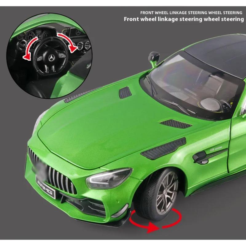 1/18 Scale BENZ AMG-GTR Cool Alloy Sports Car Model, Simulated Interior Details, Cool Lighting and Sound Effects, Exquisite Desktop Ornaments