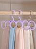 5pcs Plastic Solid Pants Hanger Multifunctional Hanger Circle Space Saving Ties Scarf Socks Storage Hanger Laundry Drying Rack