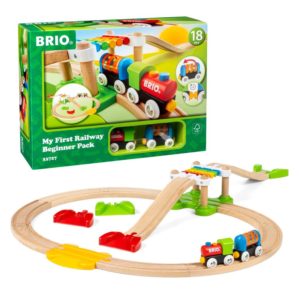 BRIO My First Beginner Set [18-Piece Set] 33727, Ages 18+ [Toy, Wooden Toy, Wooden Rail Set, Gift for Birthdays/Christmas]