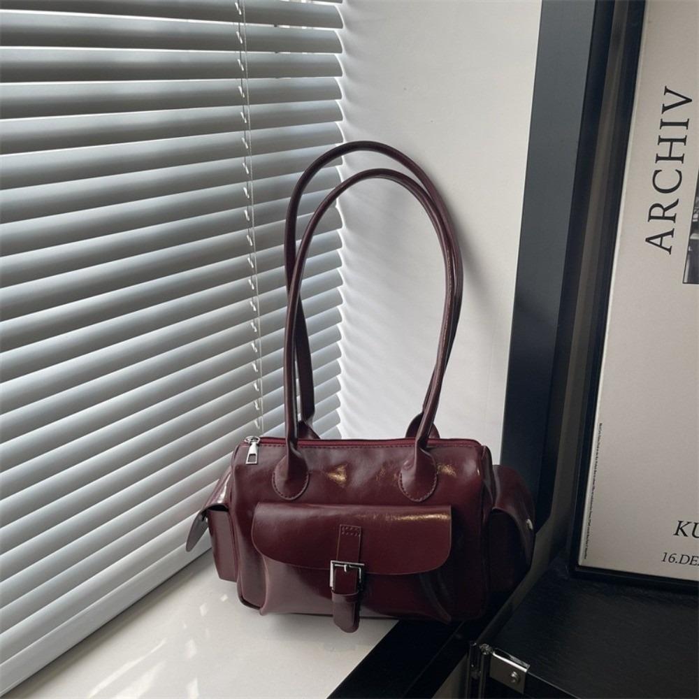 New PU Shoulder Bag Large Capacity Retro Style Women Bag Portable Underarm Bag Women Fashion