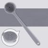 Silicone Bath Brush with Long Handle,Double-sided Usable,Hanging Hole Design for Easy Storage,Bath Brush/massage Granule 2-in-1.