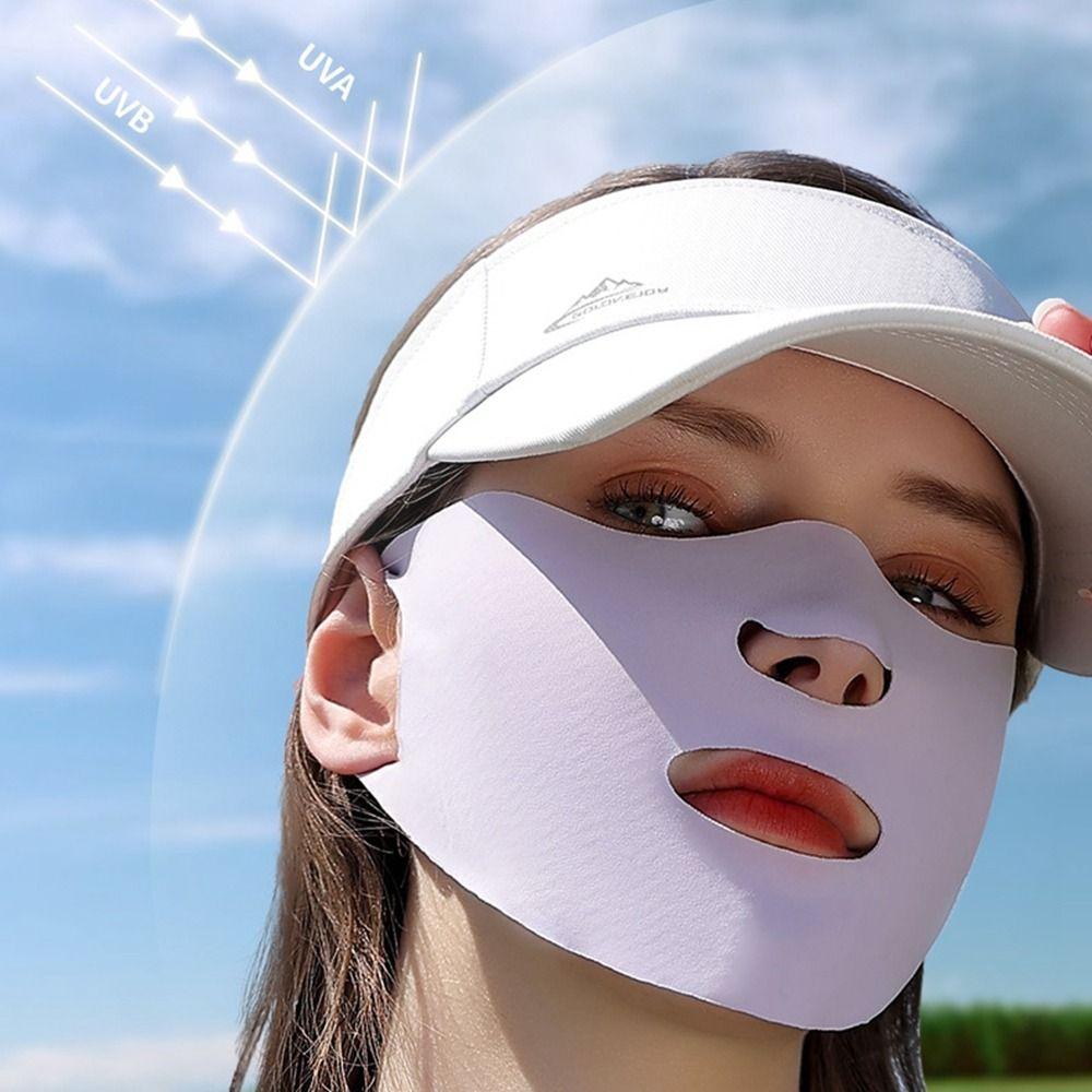 Hiking For Women Outdoor Sunscreen Veil Sunscreen Mask Anti-uv Face Cover Ice Silk Face Scarf