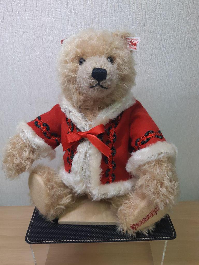 [USED] Steiff Teddy Bear "Christmas Bear 2014" Approx. 33cm