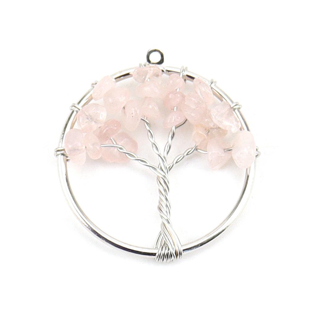 3Cm Tree Of Life Pendant Natural Crystal Gravel Fortune Tree Necklace Accessories N114