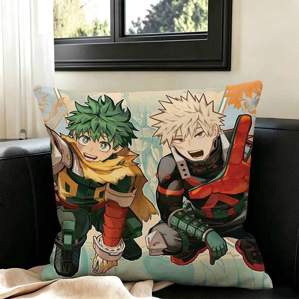 bb26-My Hhero Bakudeku Pillow Case Square Double-Sided Sofa Cushion Cover Bedroom Bedside Pillow