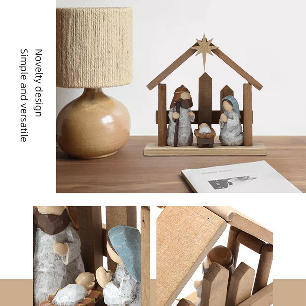 Nativity Scene Statues Jesus Birth Figurines Desk Ornament Christmas Nativity Religious Nativity Tabletop Holiday Figures