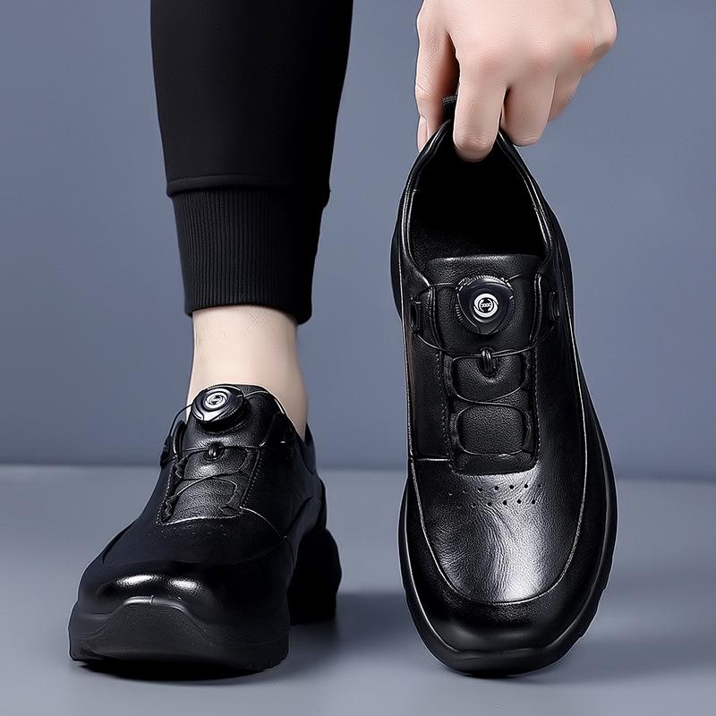 Men's Spring 2026 Rotating Buckle Leather Shoes - Business Casual, Outdoor Fashion, Sports, Travel, and Mountaineering.