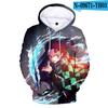 Anime Demon Slayer Kimetsu No Yaiba 3D Printed Hettegensere Menn Dame Hettegenser Harajuku Sweatshirts Gutter Jenter Treningsdresser Klær