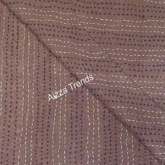 Aizza Trends Handmade Pure Cotton Printed Kantha Quilt  - Traditional Look Bed Spread Kantha Gudri - Vintage Hand Stitch Gudri
